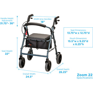 NOVA ORTHO-MED ZOOM ROLLATOR