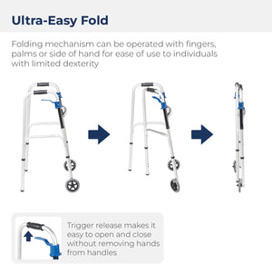 Drive Trigger Release Folding 5" Wheeled Walker