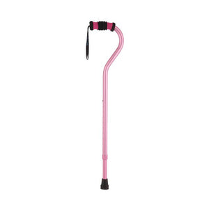Standard Offset Walking Cane - Adjustable, Aluminum-Pink