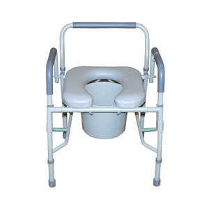 Drive Deluxe Steel Drop-Arm Commode With Padded Seat