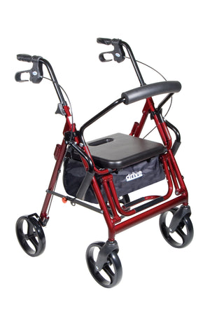 Drive Duet Rollator/Transport Chair - Burgundy