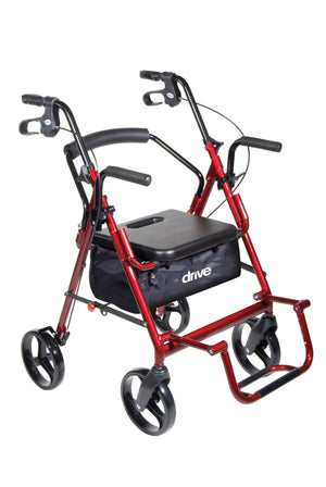 Drive Duet Rollator/Transport Chair - Red