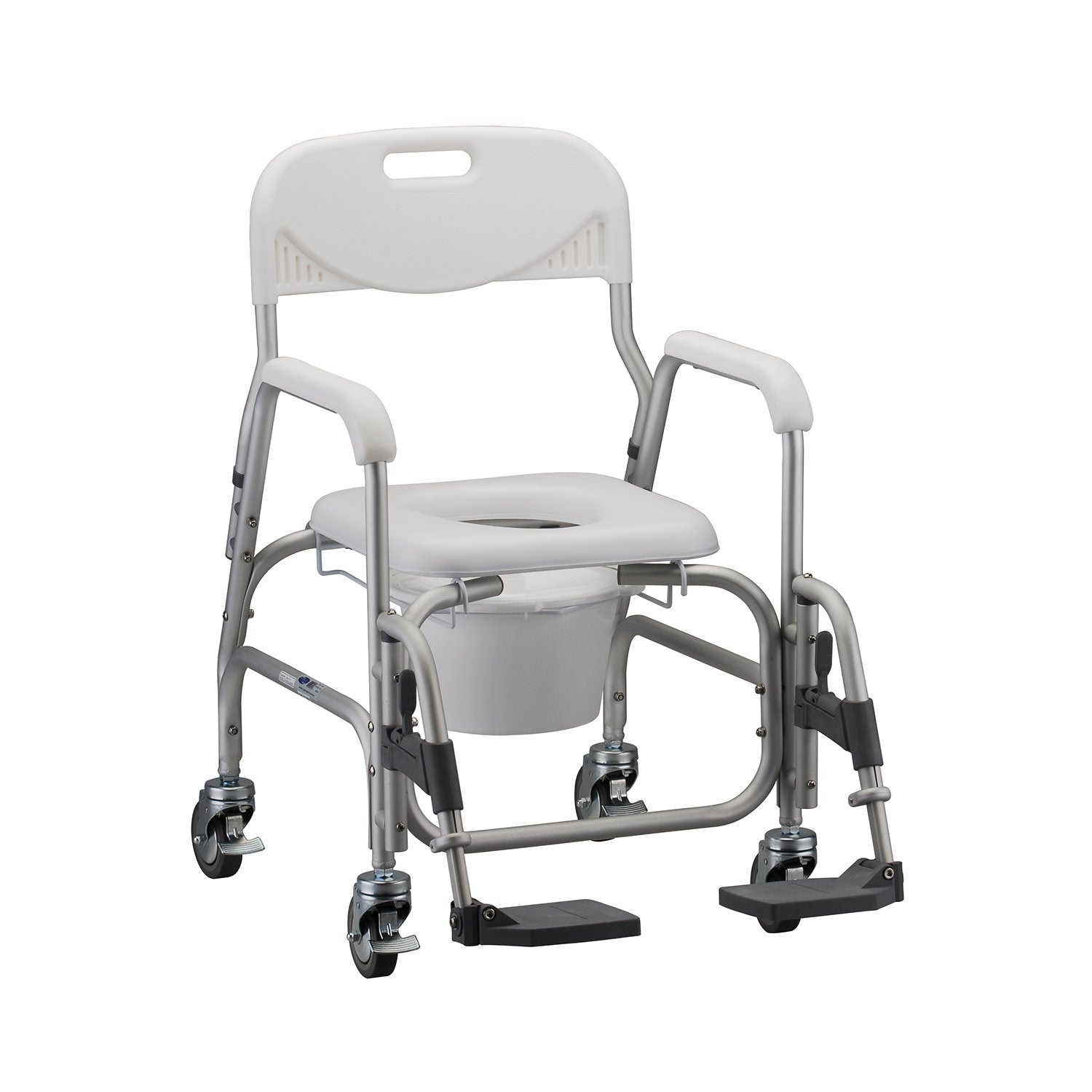 Nova Shower Chair/Commode with Padded Seat and Footrests
