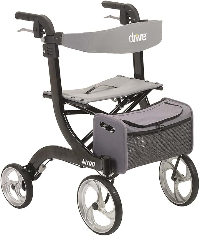 Original Drive Nitro 4 Wheel Black Rollator (New, Open Box)