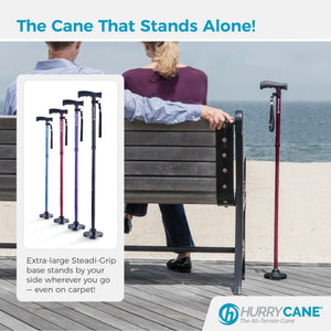 HurryCane Freedom Edition Folding Cane with T Handle