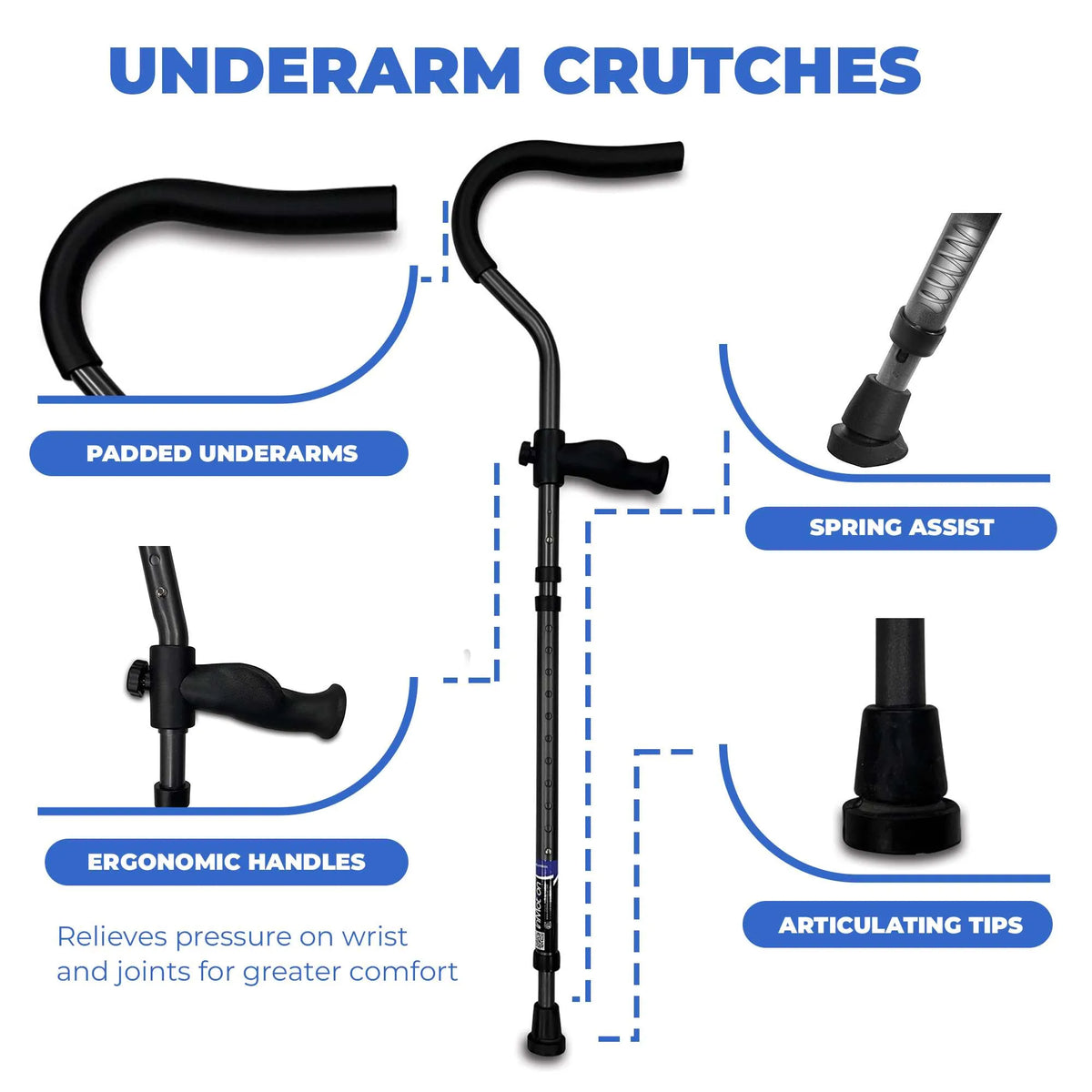 Millennial In-Motion Pro Crutches, 1 Pair