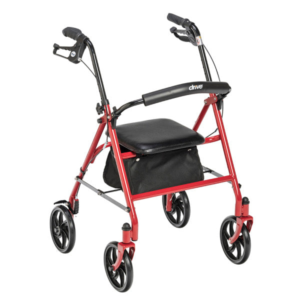 Drive Steel 4 Wheel Rollator with Fold Up Removable Back