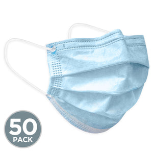 3 Ply Disposable Face Masks with Elastic Ear Loops