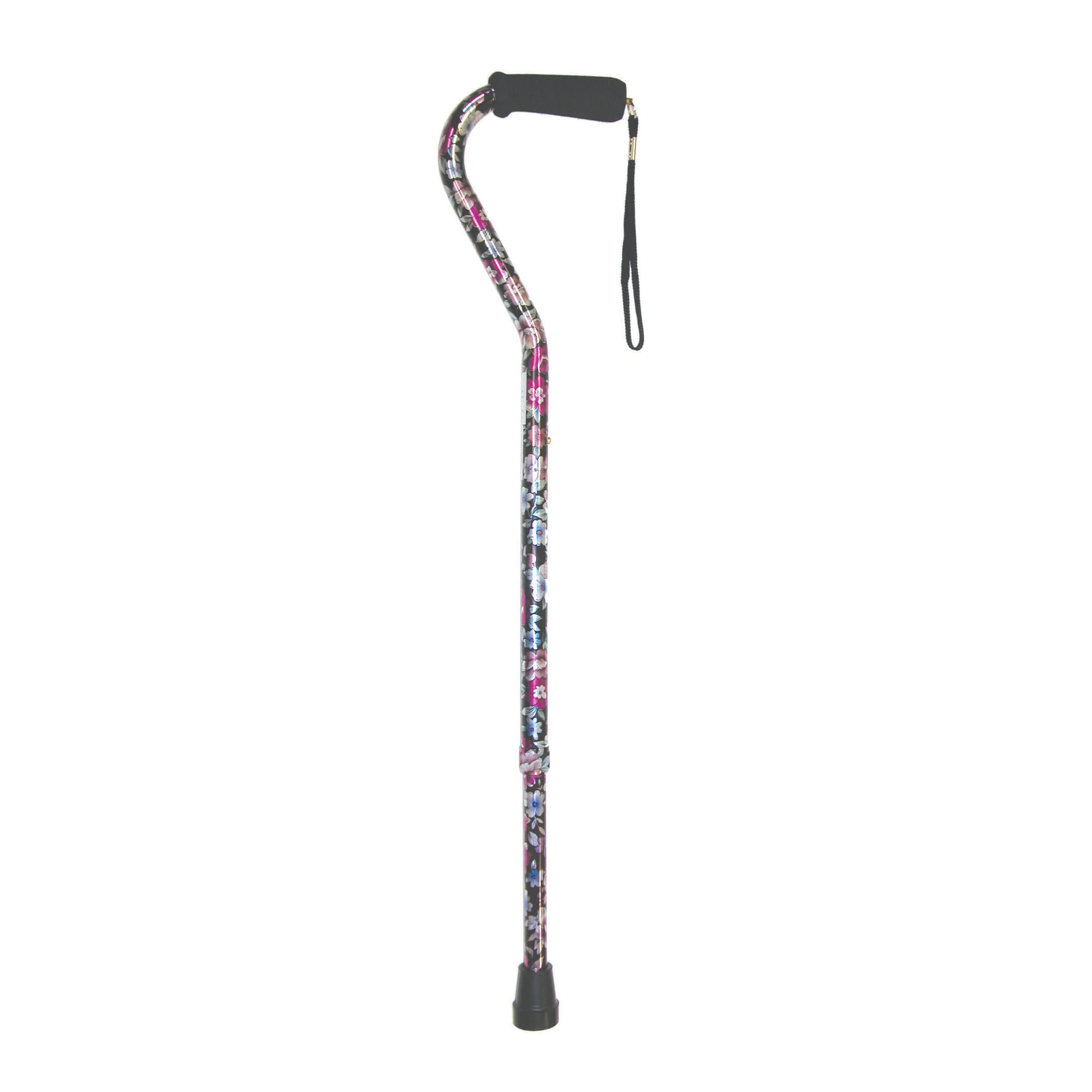 Mabis Deluxe Adjustable Offset Cane-Black