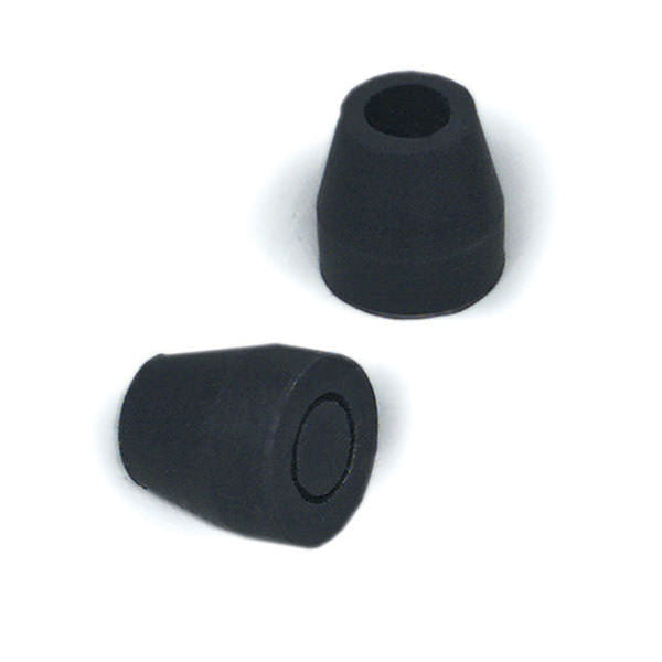 Walker/Cane/Commode Replacement Tips w/ Metal Inserts, Black (#s 17, 18, 19)-#18, 3/4" Diameter