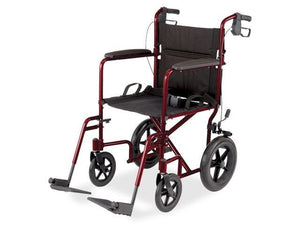 Aluminum Transport Wheelchair w/ 12" Wheels-Blue