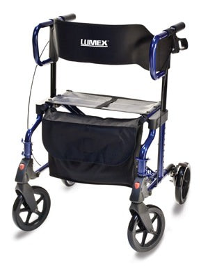 Lumex Hybrid LX Rollator Transport Chair, Titanium