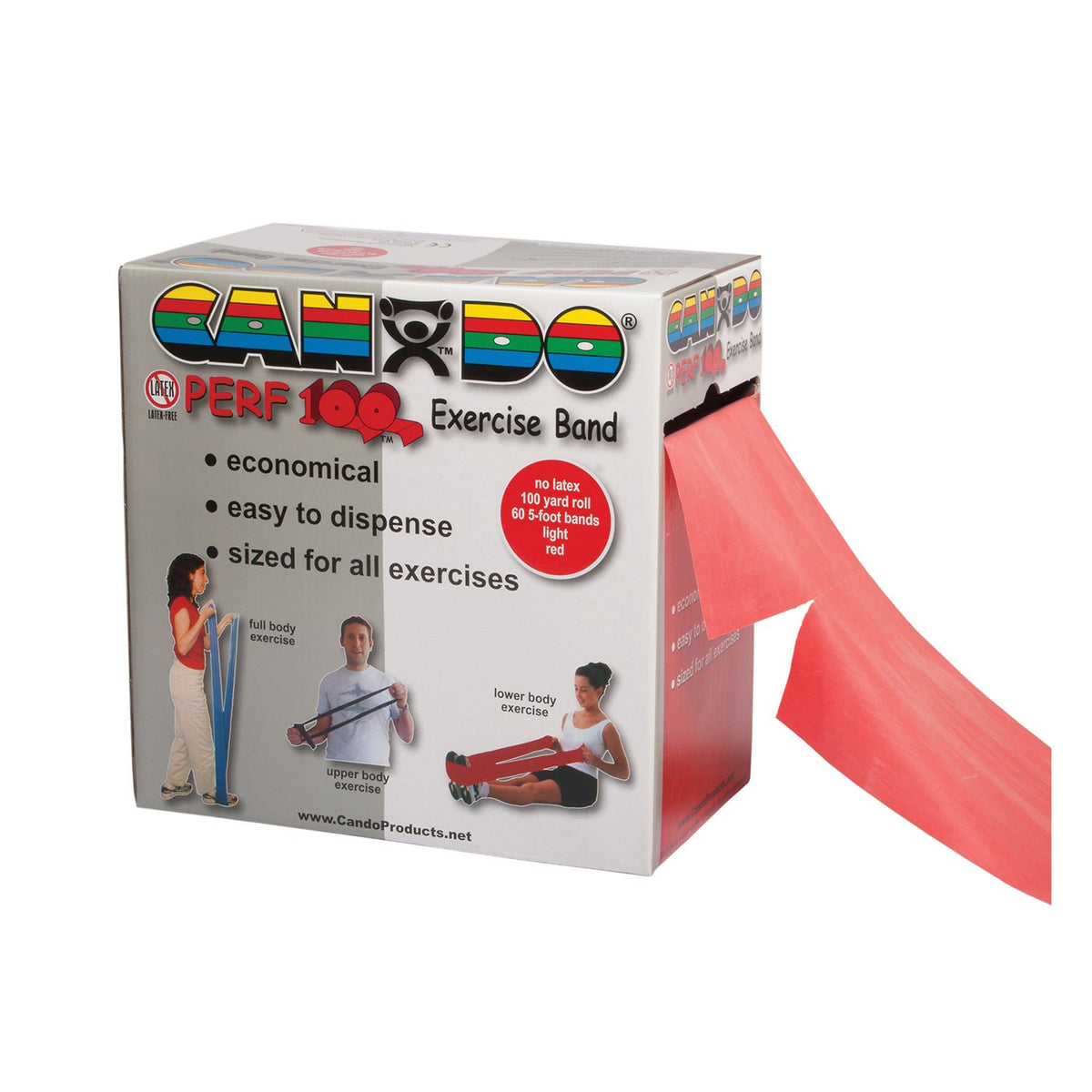 CanDo® Latex Free Exercise Band - 100 Yd. Perf-100™ Roll