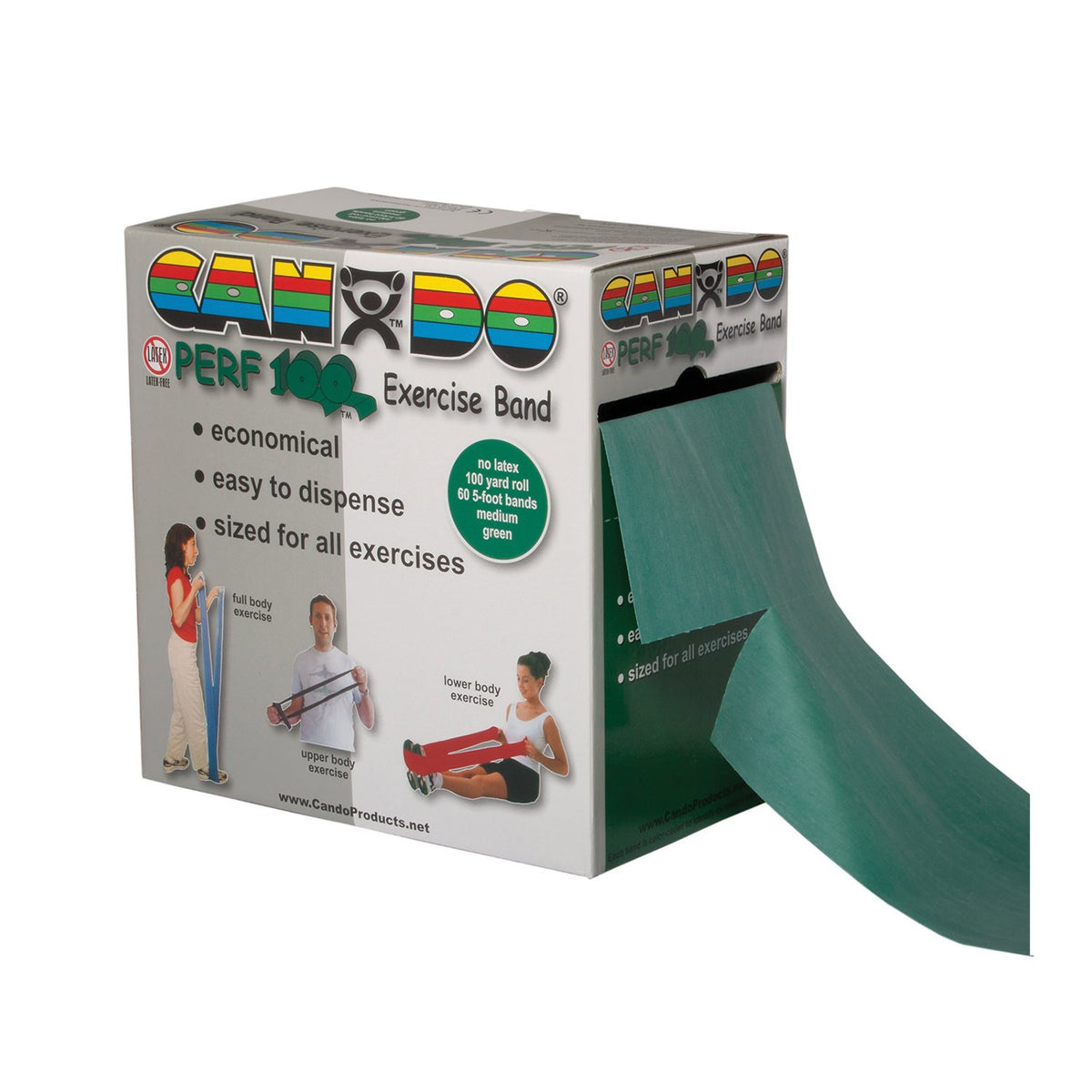 CanDo® Latex Free Exercise Band - 100 Yd. Perf-100™ Roll