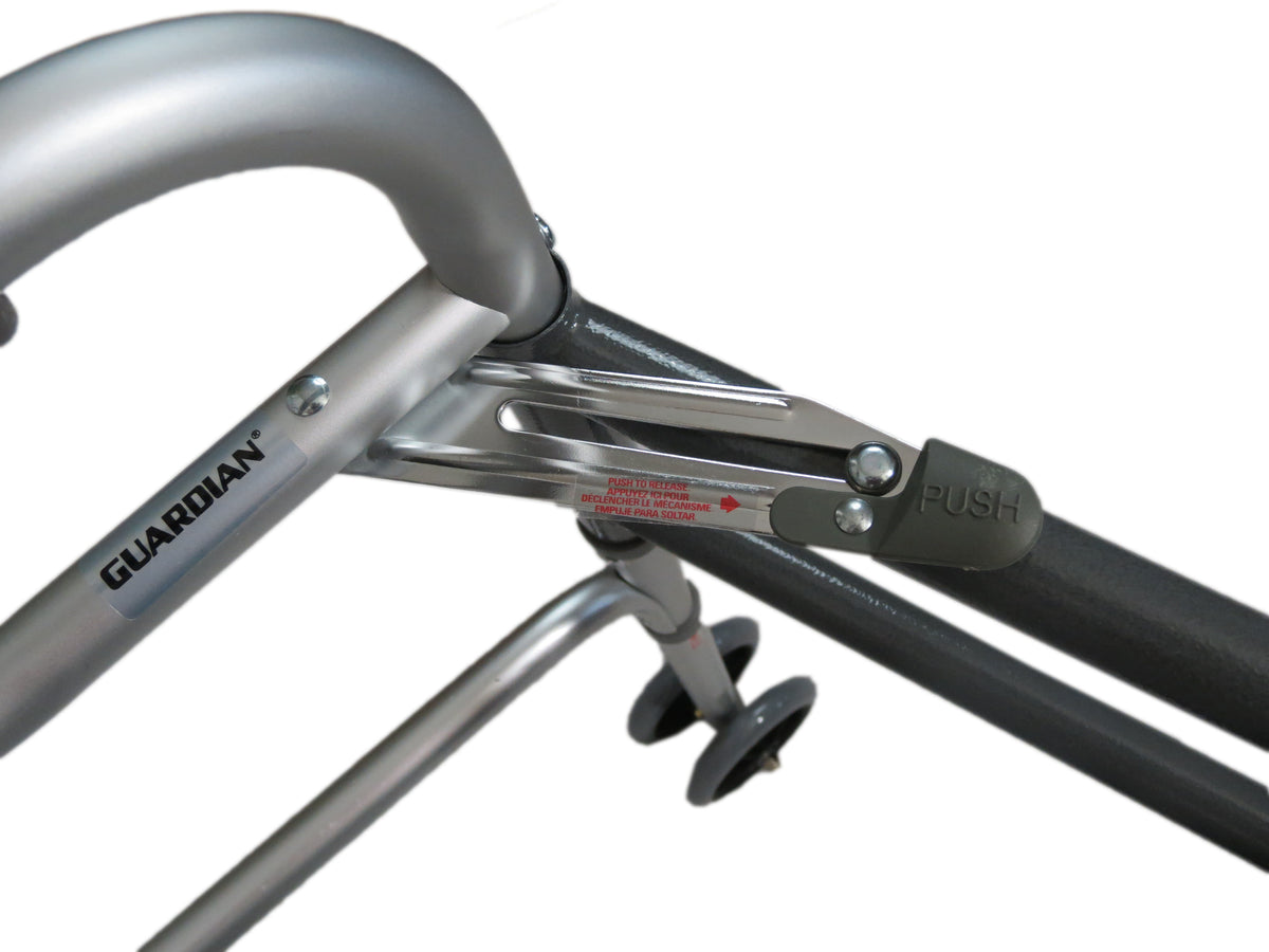 Medline Extra-Wide Two-Button Heavy Duty Wheeled Walker