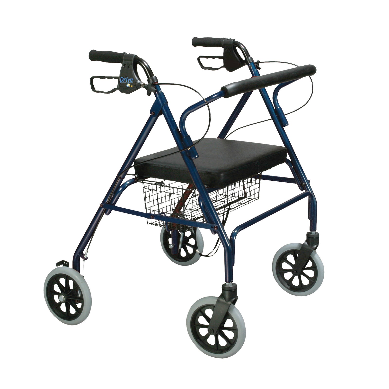 DMI Extra-Wide Heavy Duty Steel Rollator Walker - Red