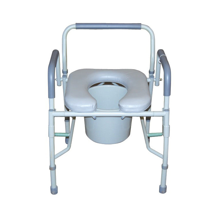 Drive Deluxe Steel Drop-Arm Commode With Padded Seat
