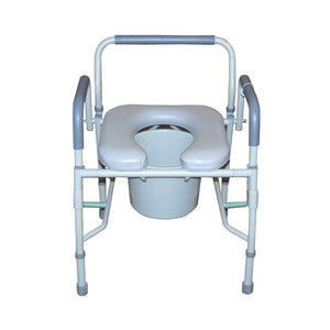 Drive Deluxe Steel Drop-Arm Commode With Padded Seat