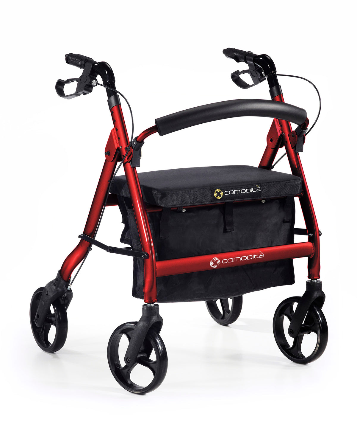 Comodita Spazio Extra Wide Heavy­ Duty Rolling Walker - Red