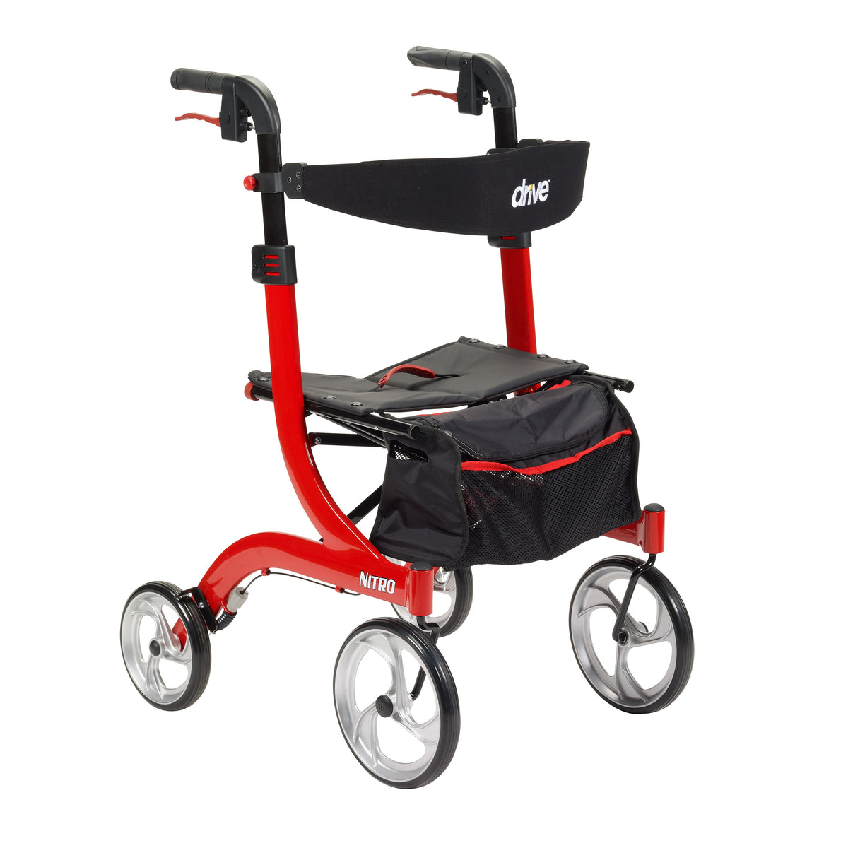Drive Nitro 4 Wheel Rollator-Red