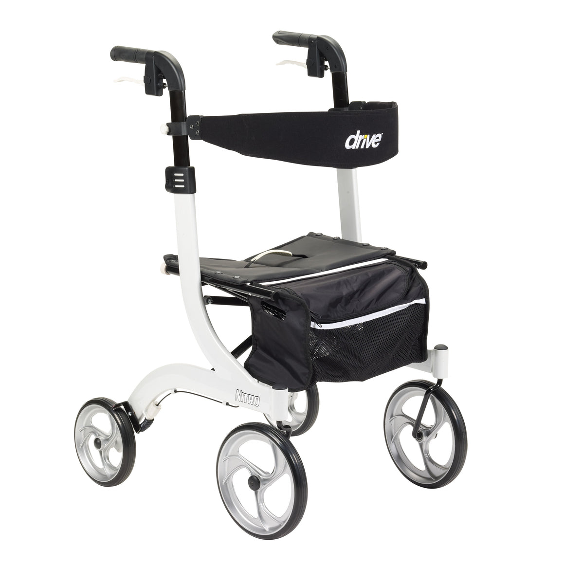 Drive Nitro 4 Wheel Rollator-White