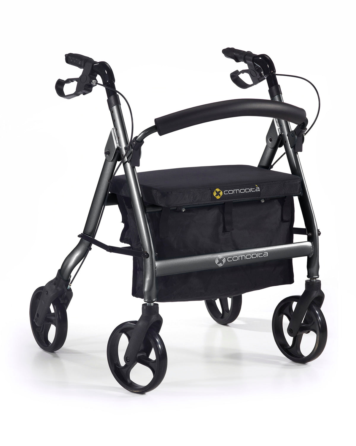 Comodita Spazio Extra Wide Heavy­ Duty Rolling Walker - Metallic Graphite
